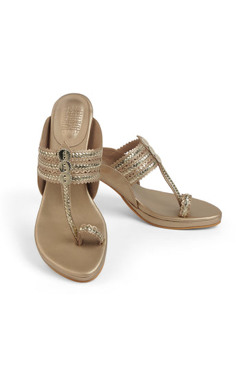 Classic High K Block Heel Champagne