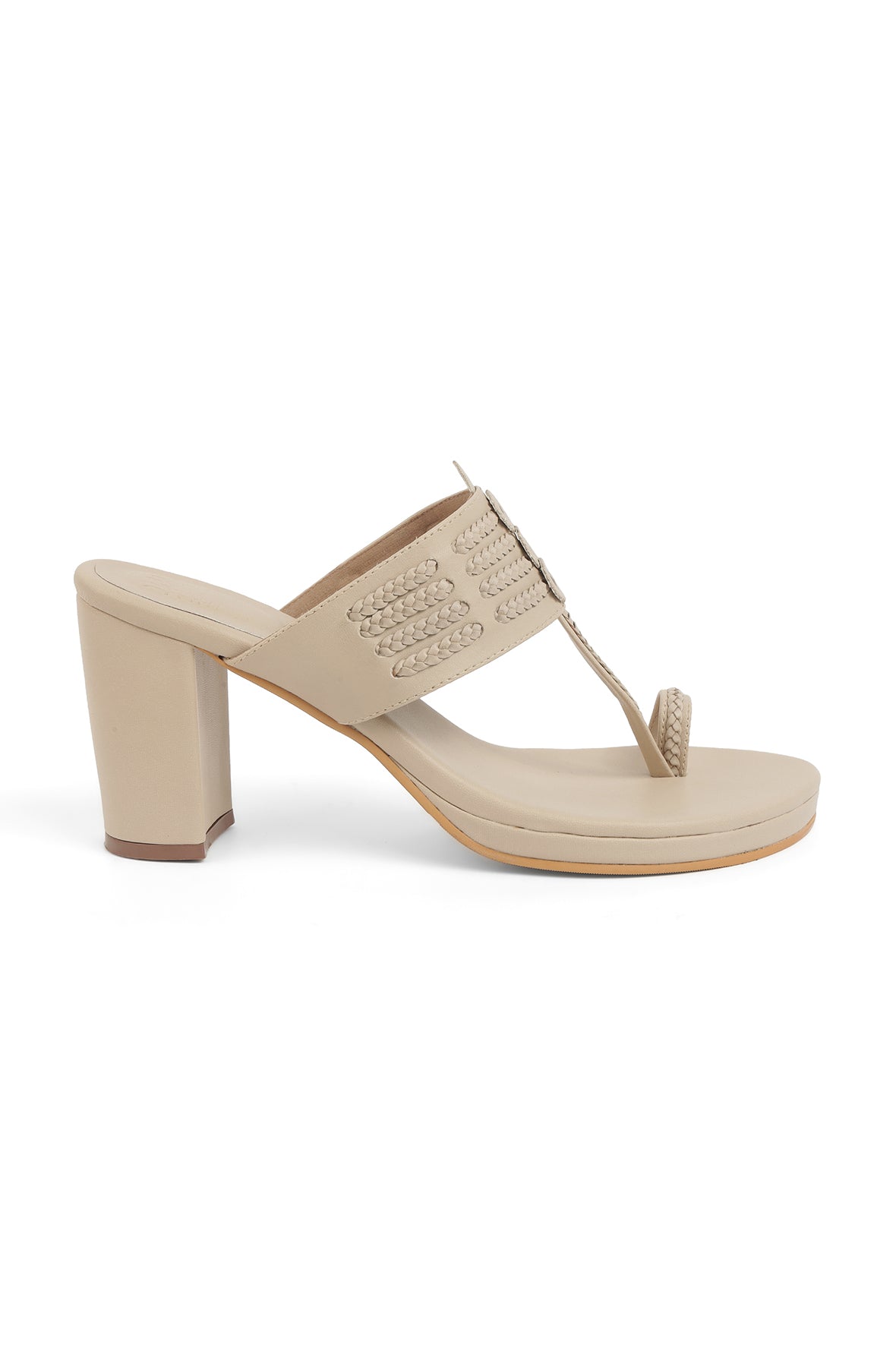 Classic High K Block Heel Taupe