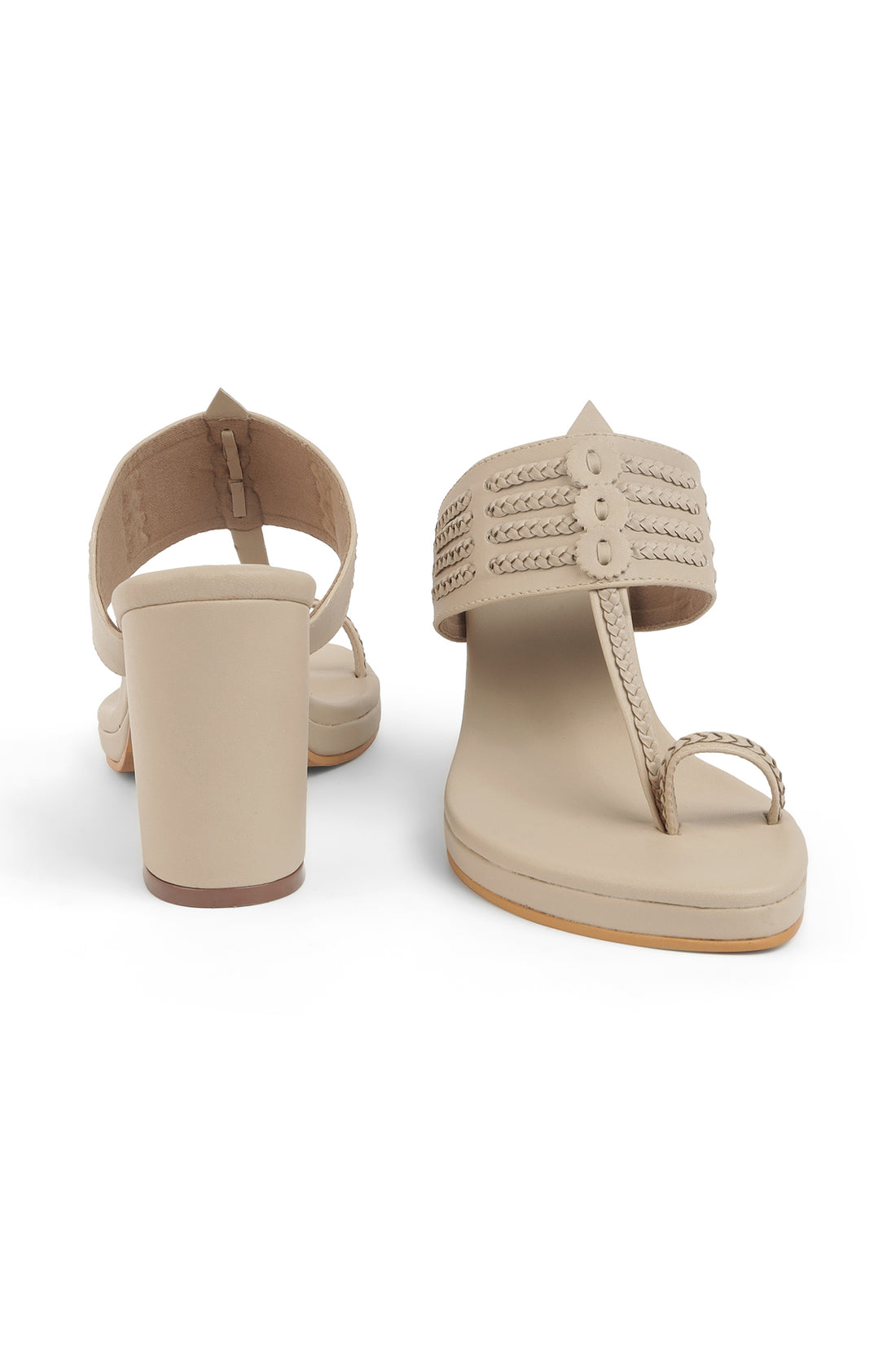 Classic High K Block Heel Taupe