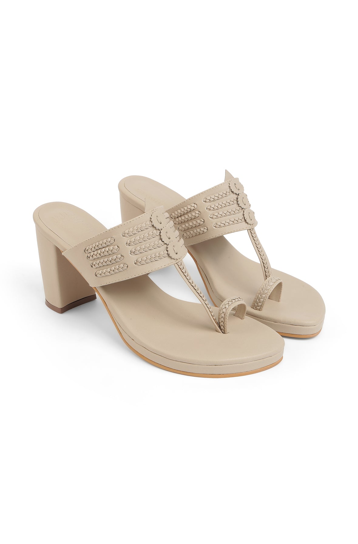Classic High K Block Heel Taupe