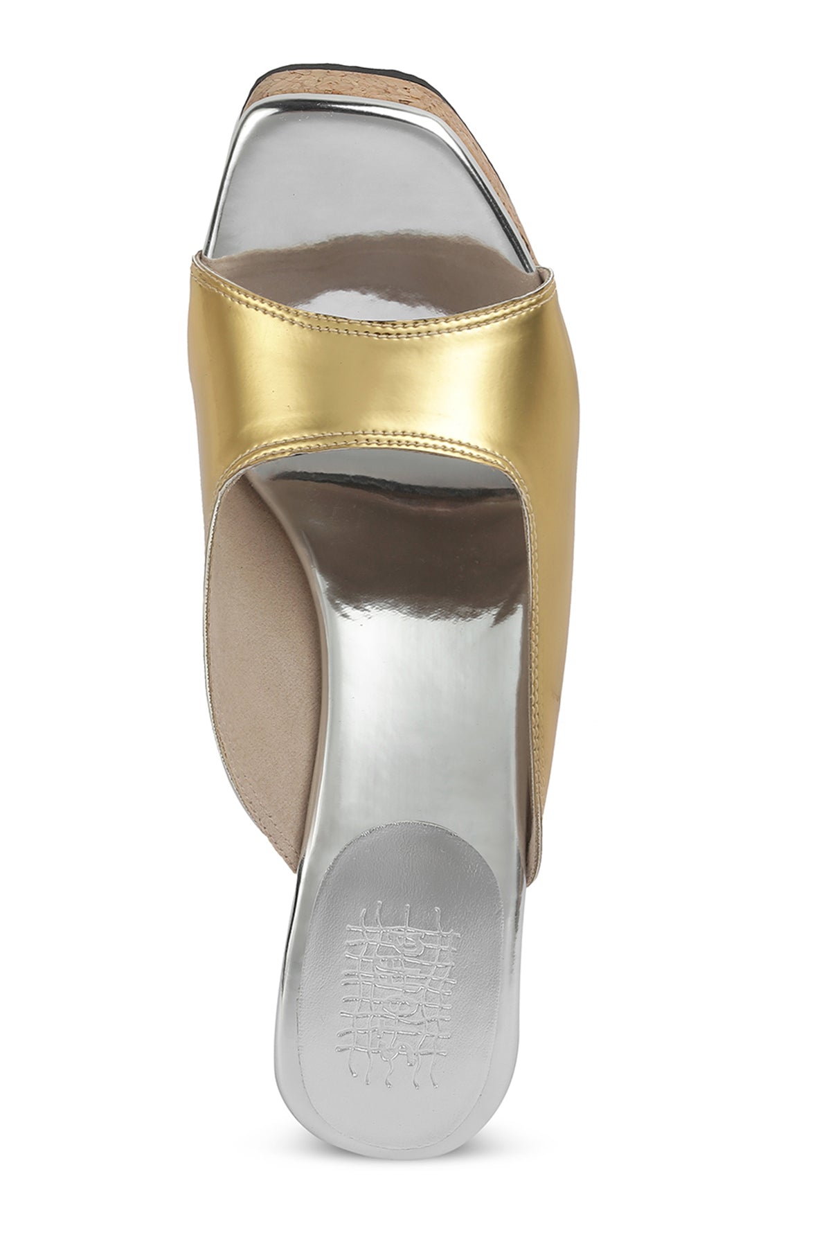 Silver Gold Metallic Structured Wedges