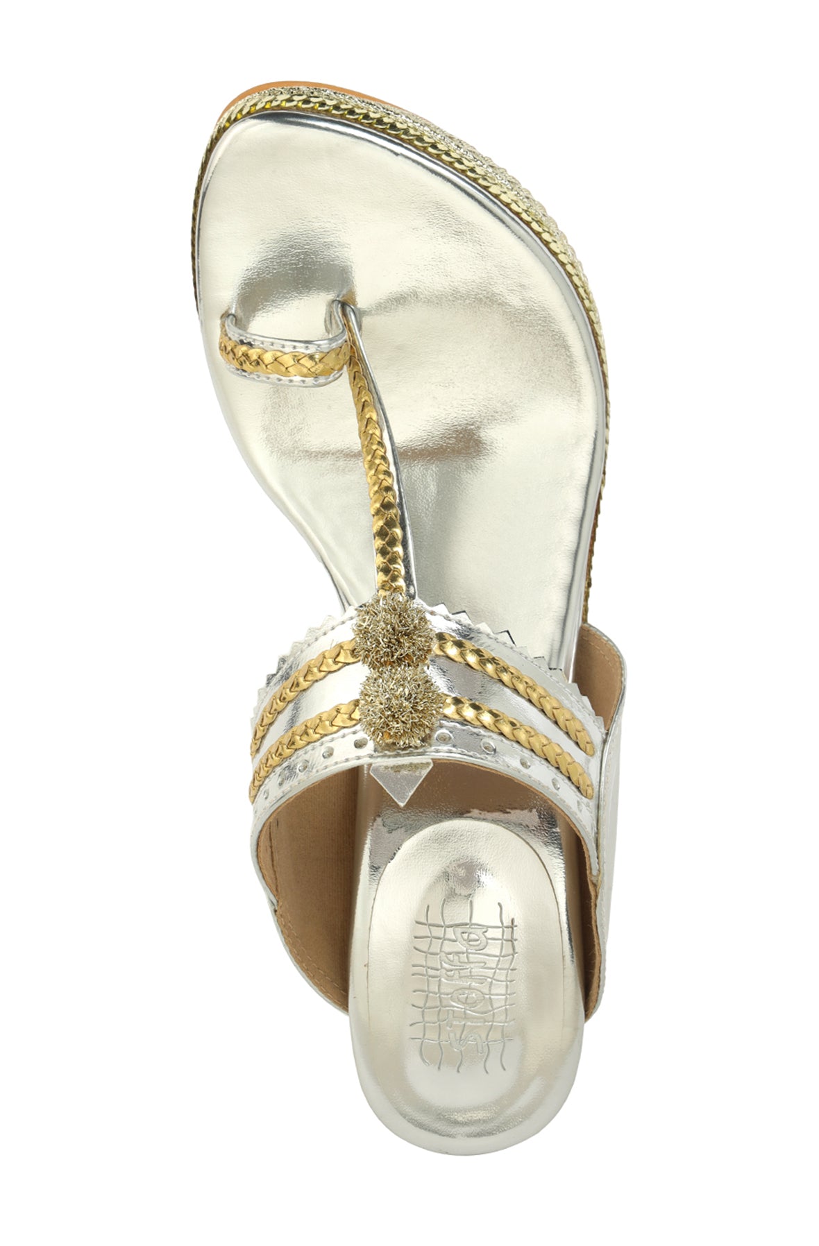 Border Strip K Block Heel Silver Gold