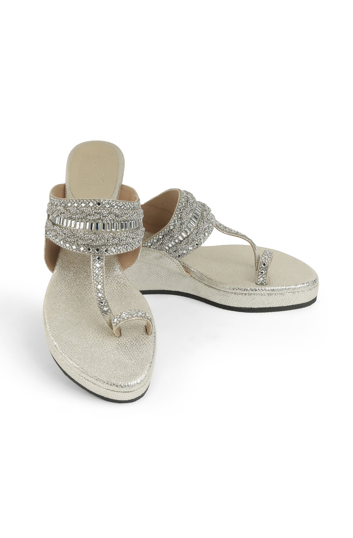 Crystal Braid Low K Wedge Light Gold