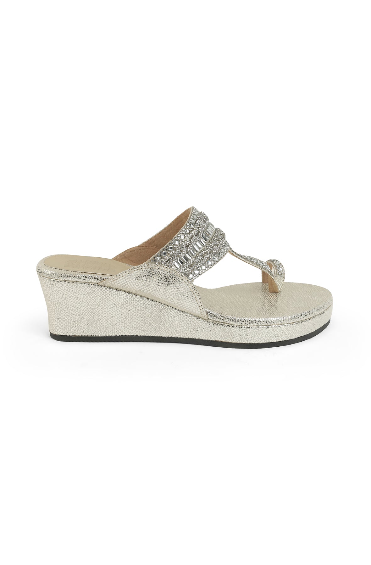 Crystal Braid Low K Wedge Light Gold