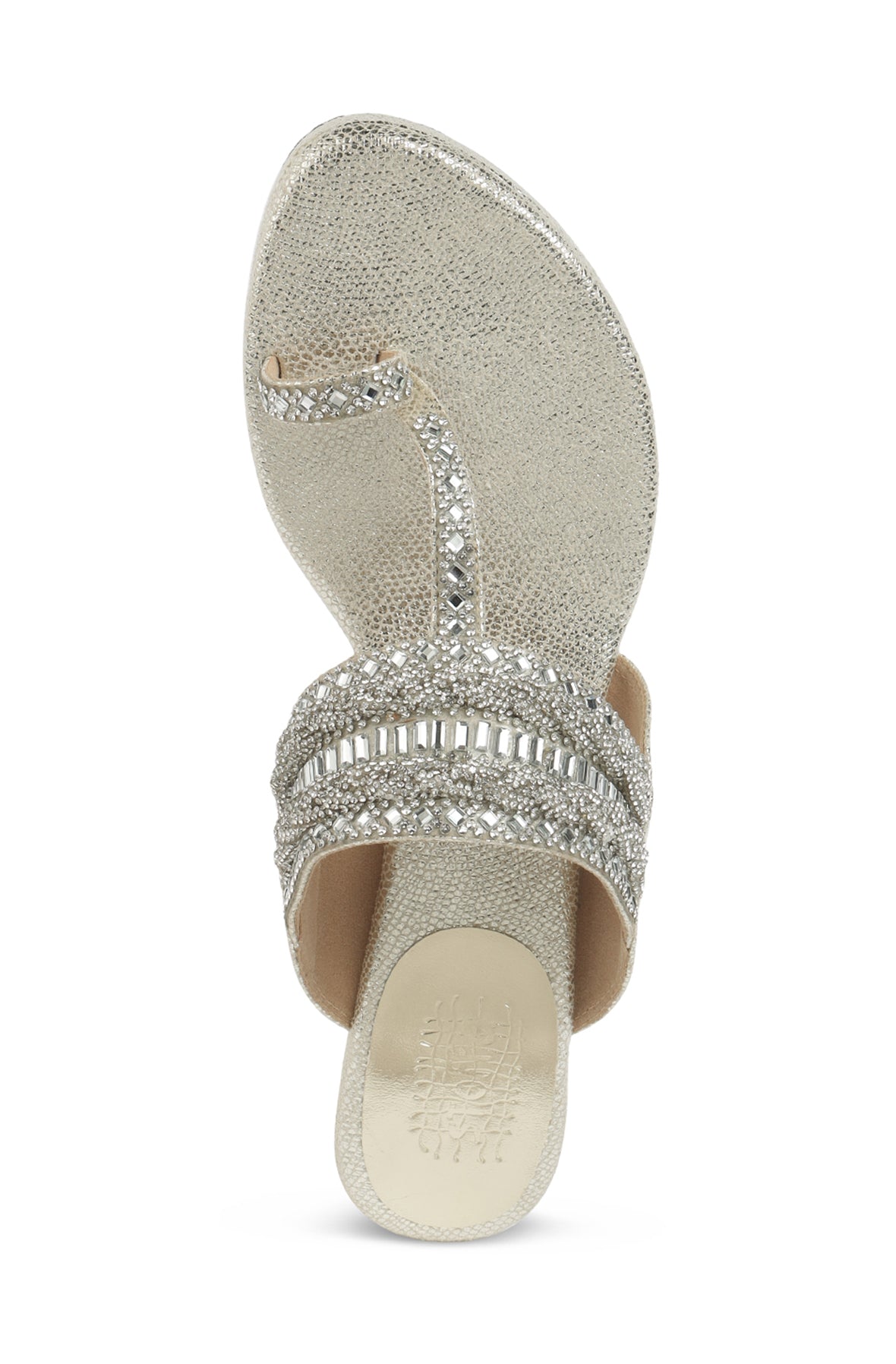 Crystal Braid Low K Wedge Light Gold