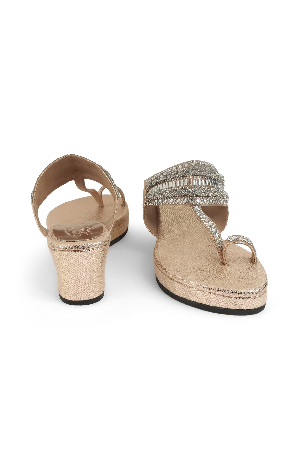 Crystal Braid Low K Wedge Rose Gold