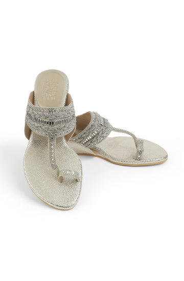 Crystal Braid 1'' Flats Light Gold