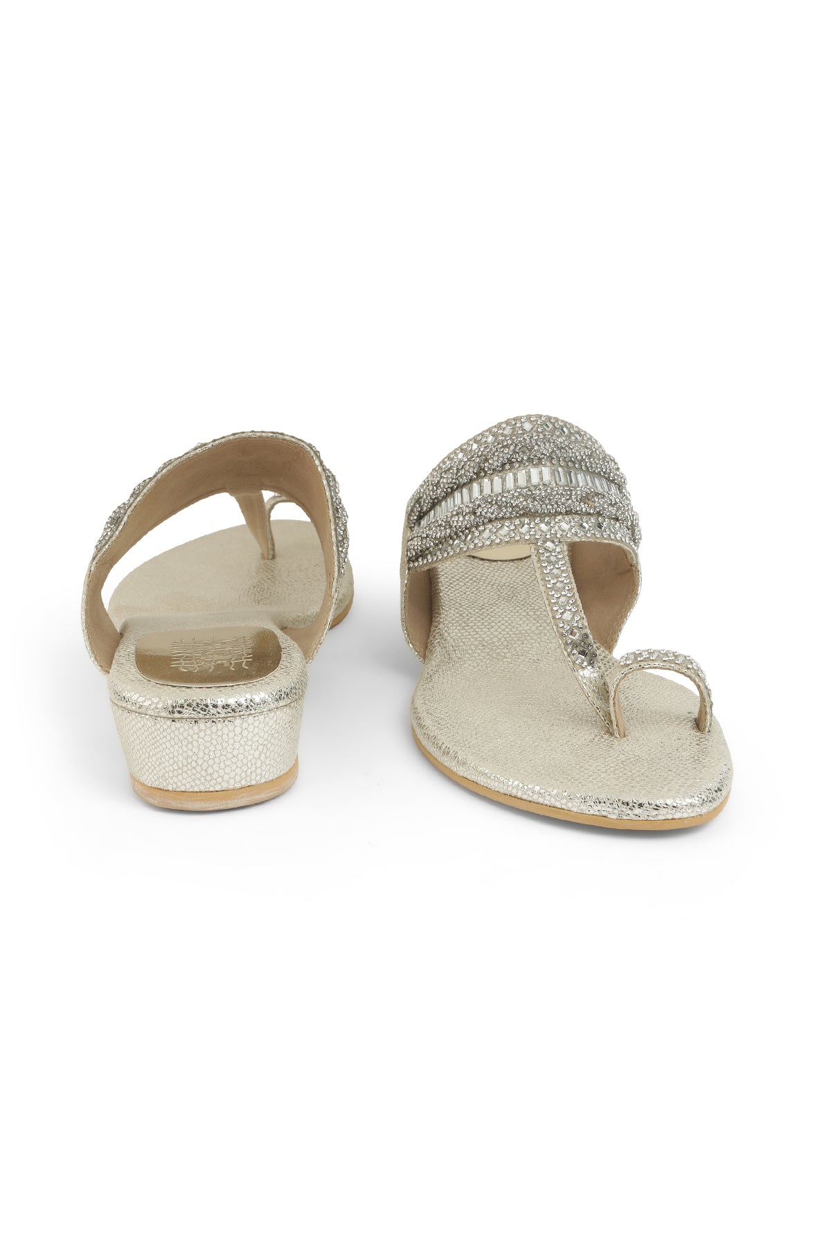 Crystal Braid 1'' Flats Light Gold