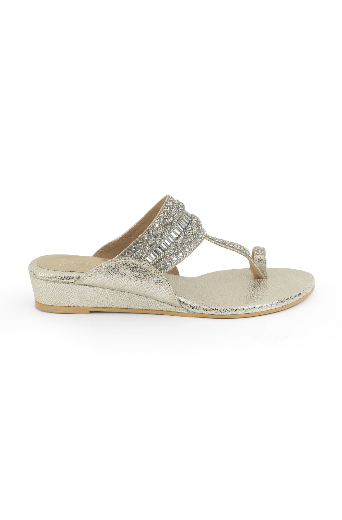 Crystal Braid 1'' Flats Light Gold