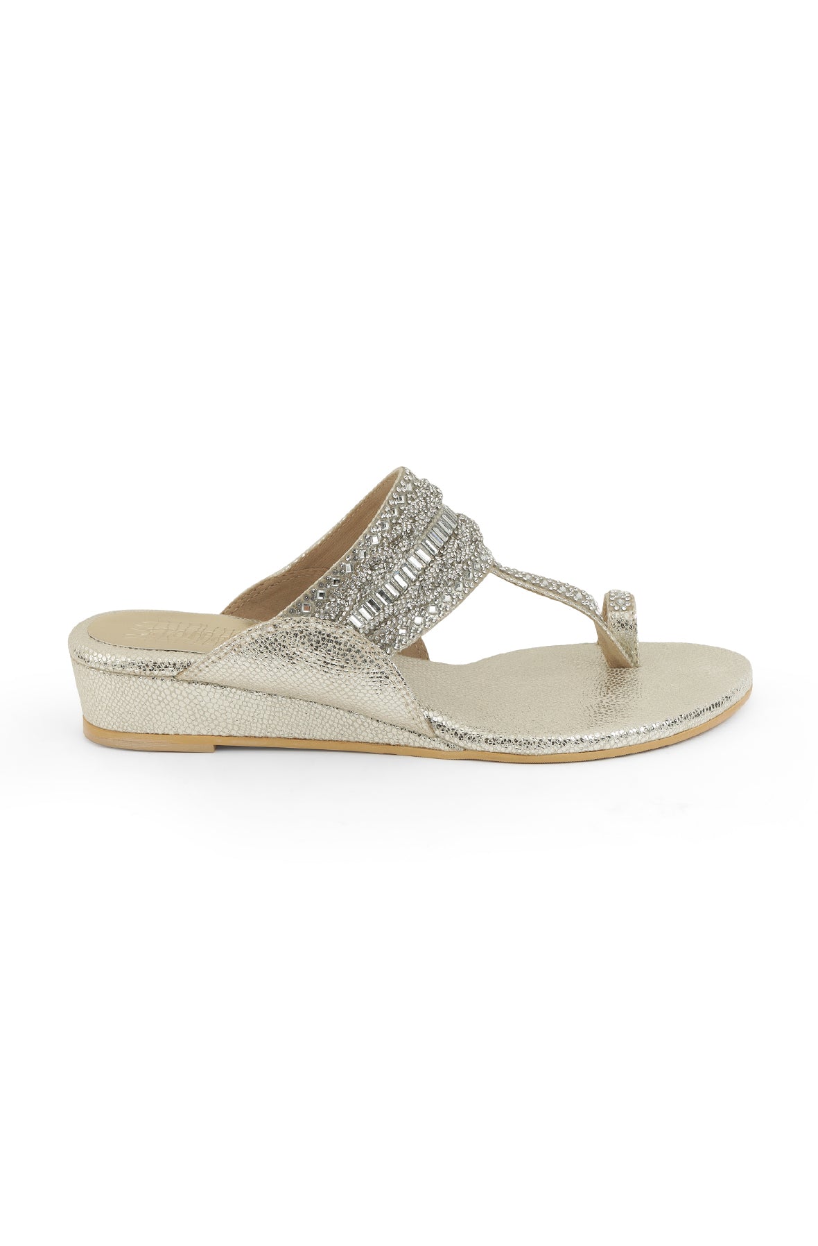 Crystal Braid 1'' Flats Light Gold
