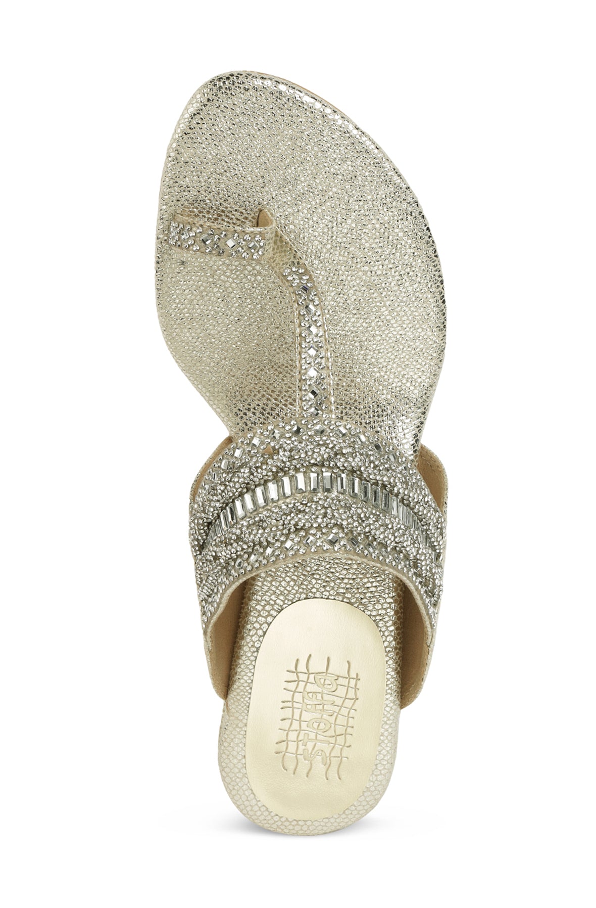 Crystal Braid 1'' Flats Light Gold