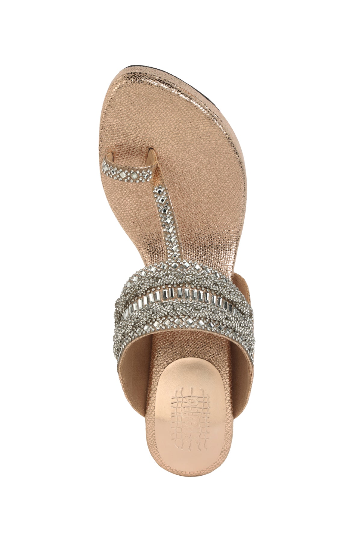 Crystal Braid K Wedge Rose Gold