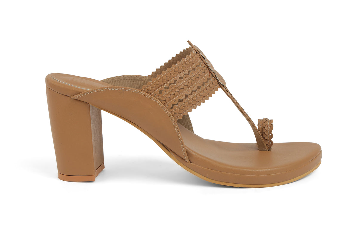 Classic High K Block Heel Camel