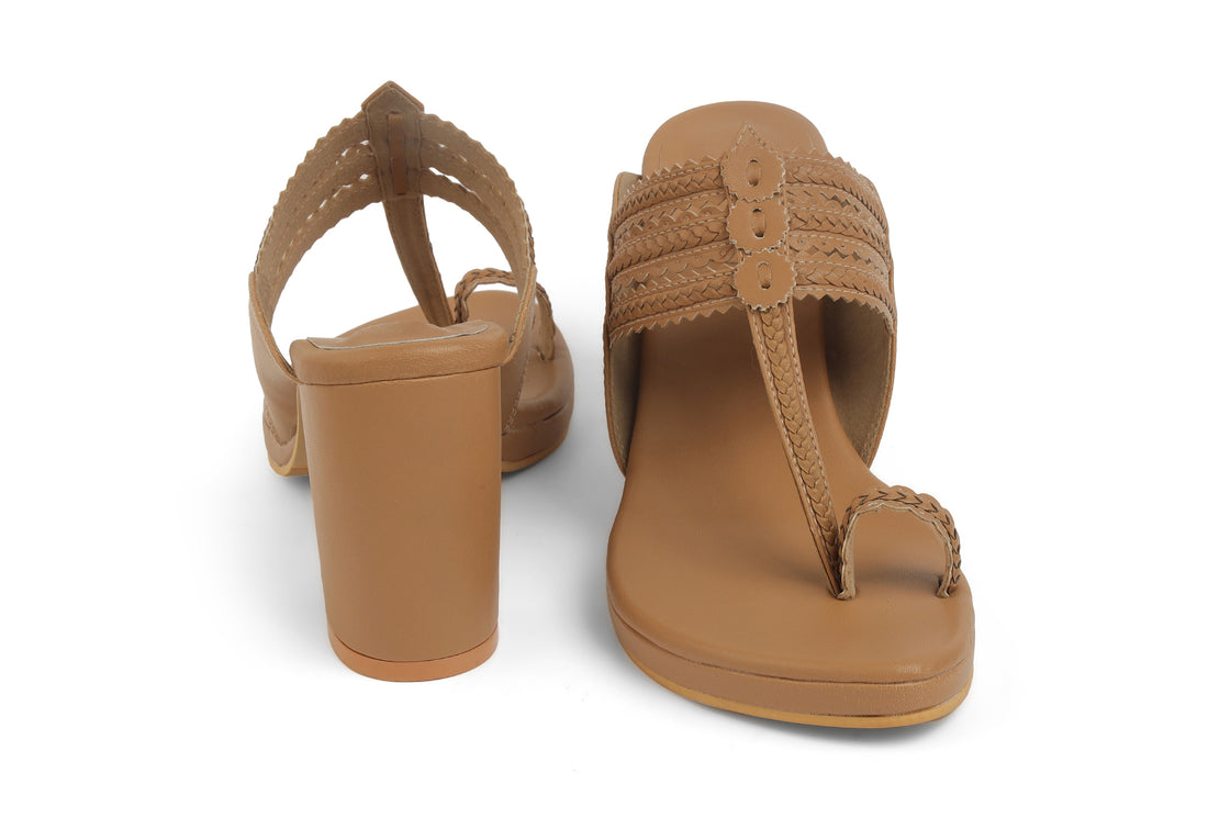 Classic High K Block Heel Camel