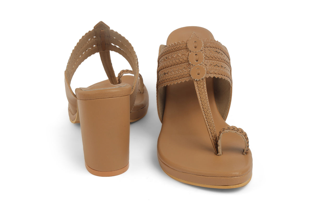 Classic High K Block Heel Camel