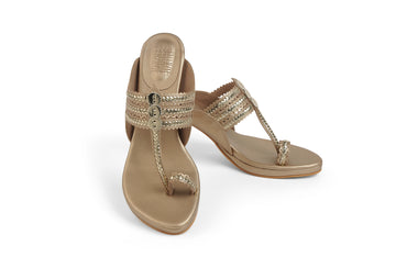 Classic High K Block Heel Champagne