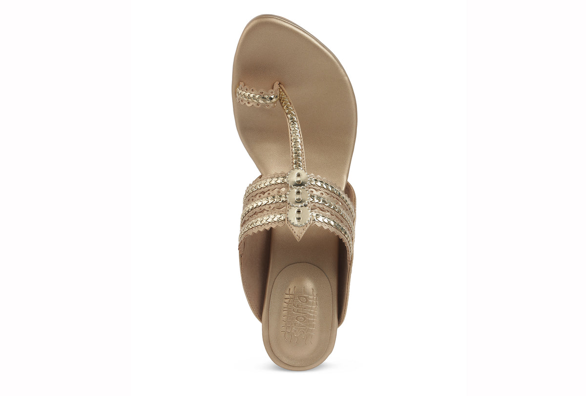 Classic High K Block Heel Champagne