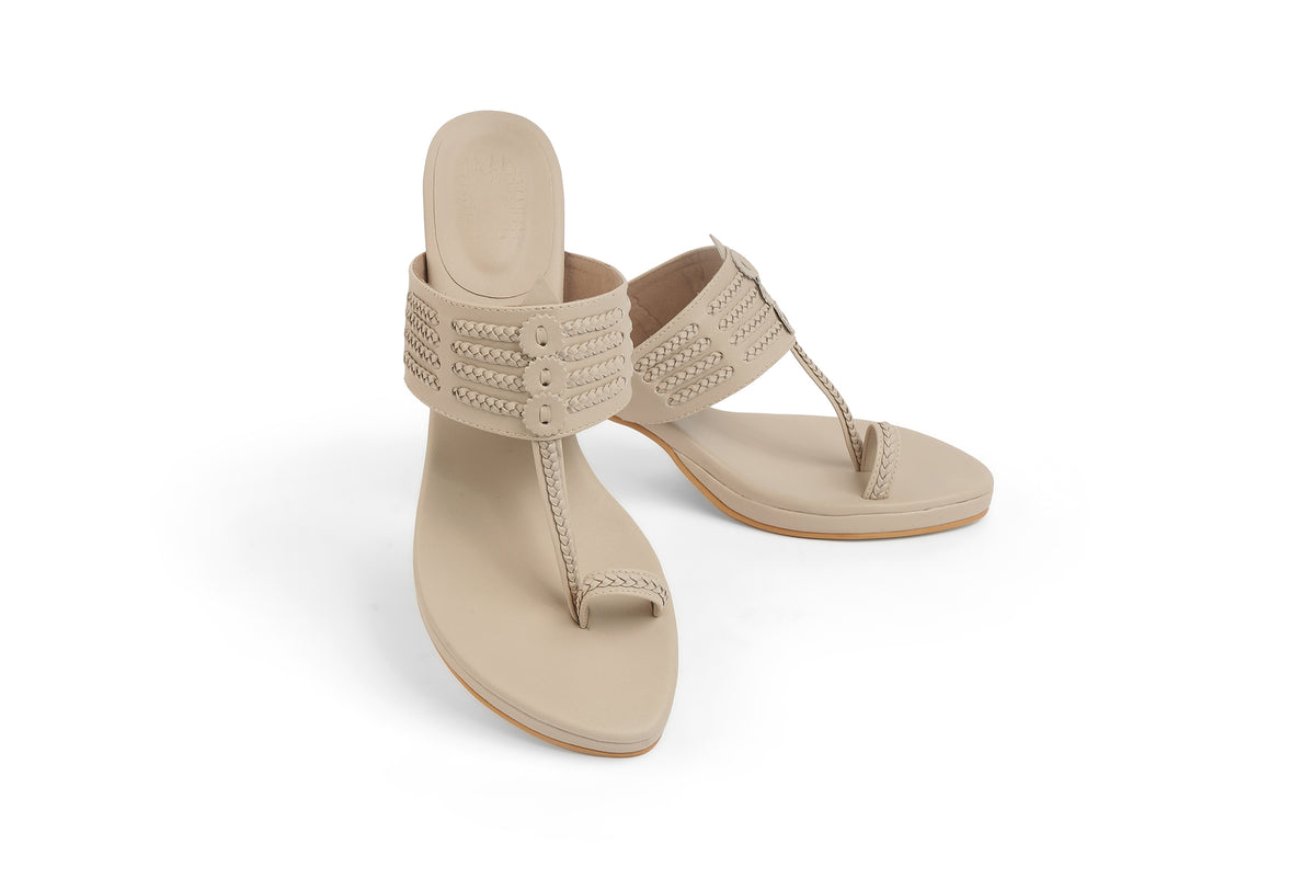 Classic High K Block Heel Taupe