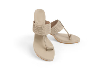 Classic High K Block Heel Taupe