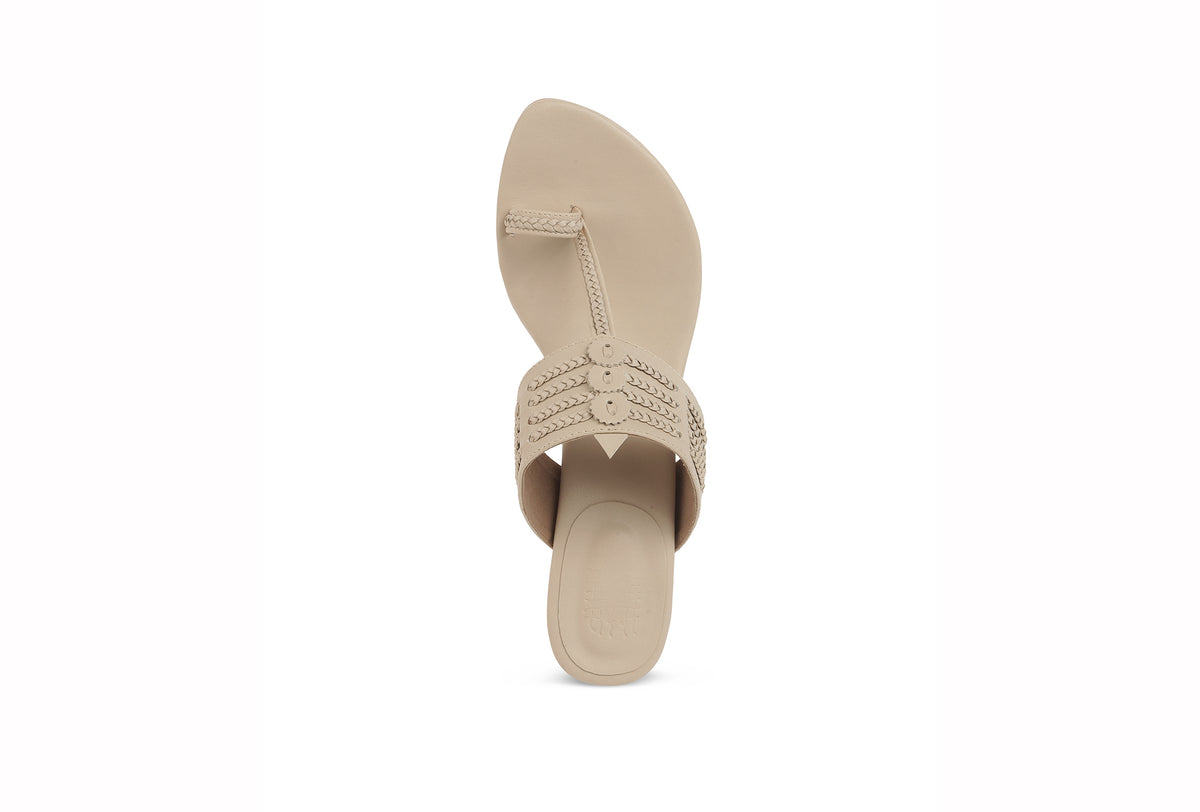 Classic High K Block Heel Taupe