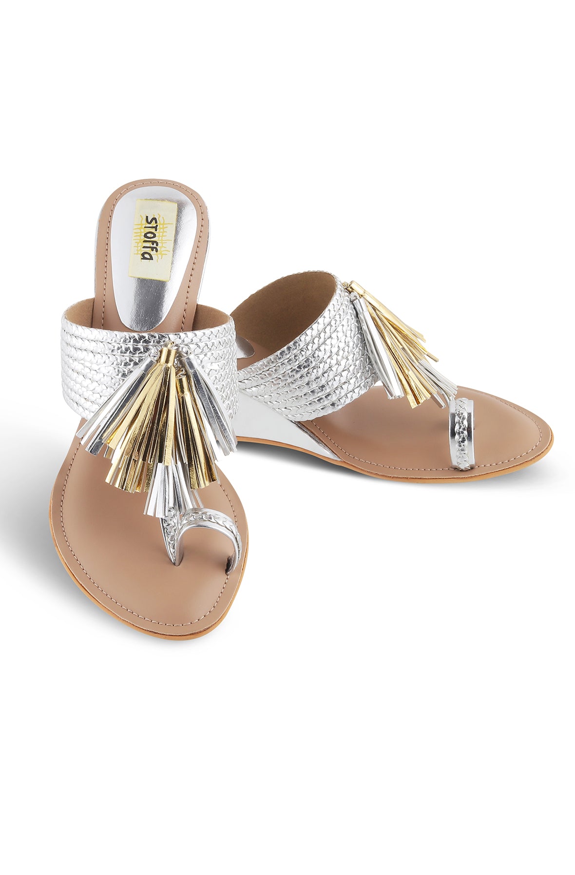 Tassle Low K Wedges Silver Gold