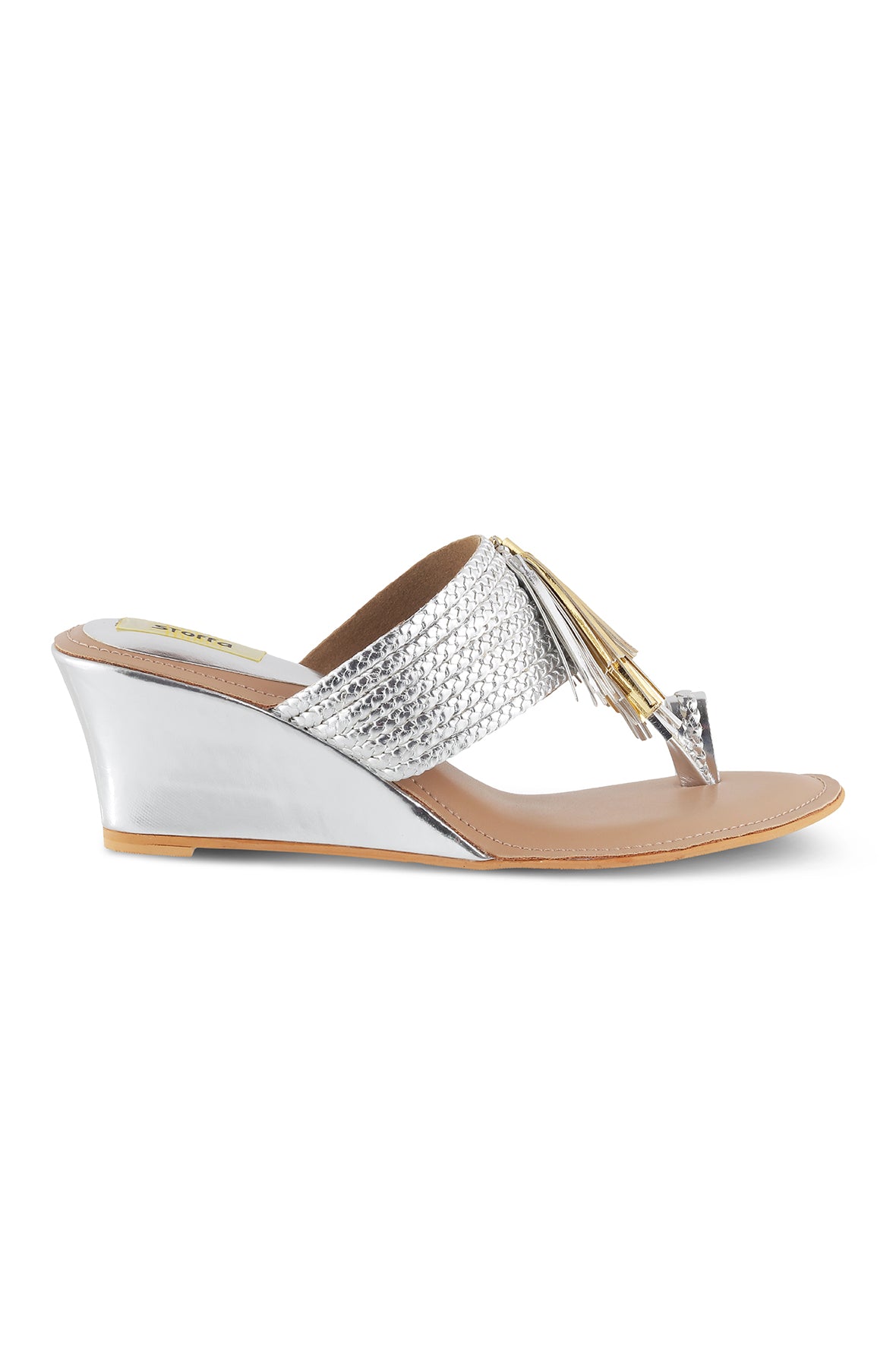 Tassle Low K Wedges Silver Gold