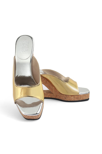 Silver Gold Metallic Structured Wedges
