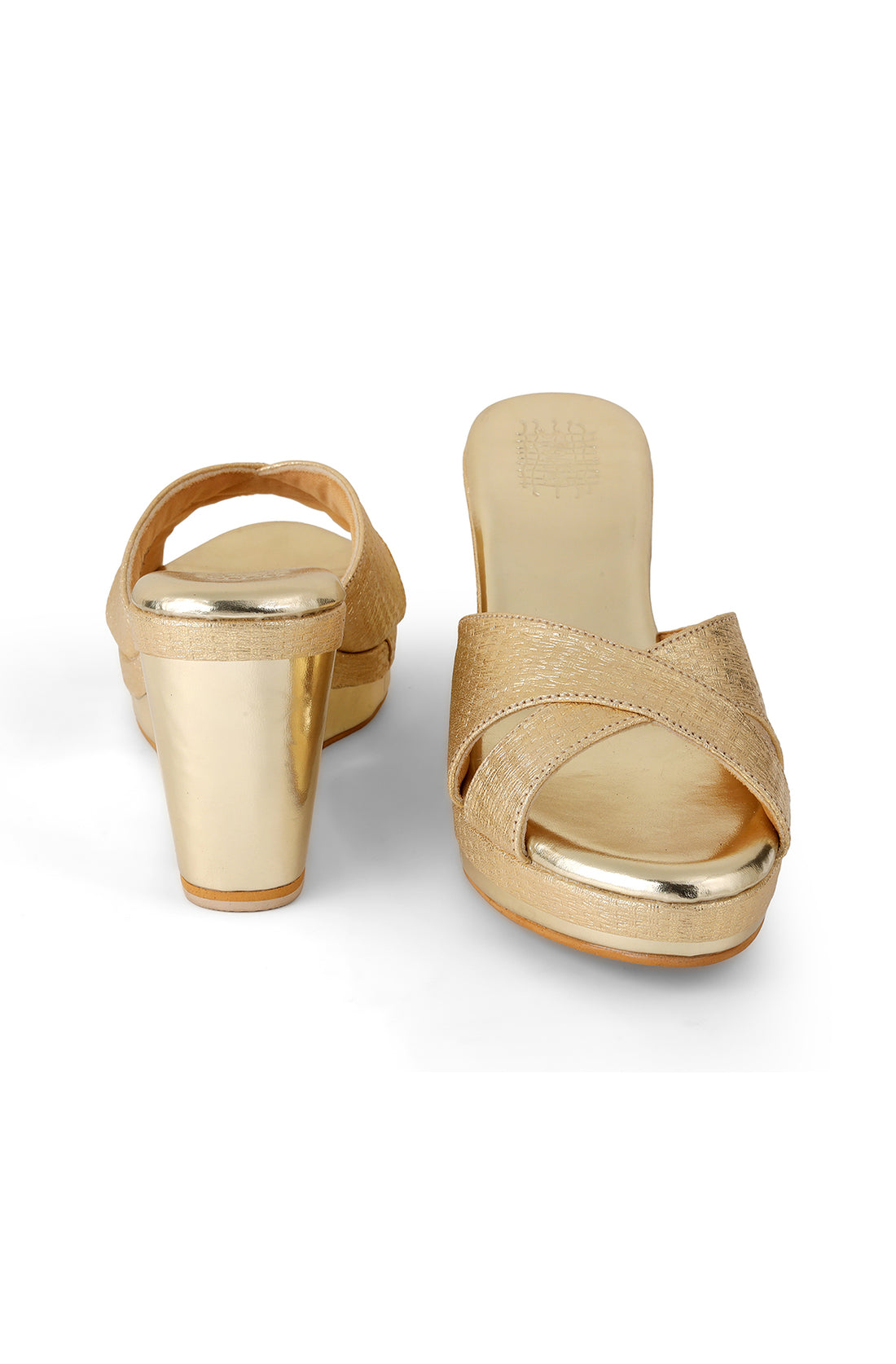 Cross Strap High K Wedge Gold
