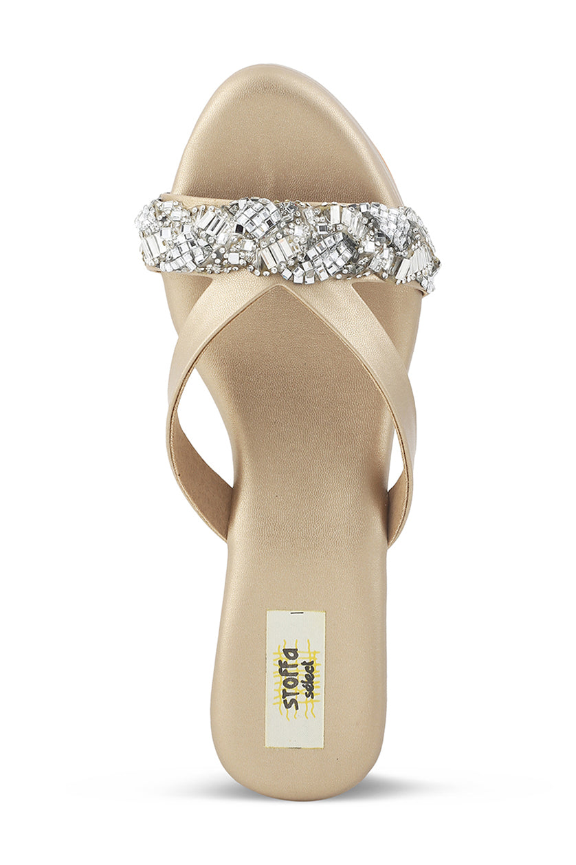 Crystal Low Wedge Matte Silver