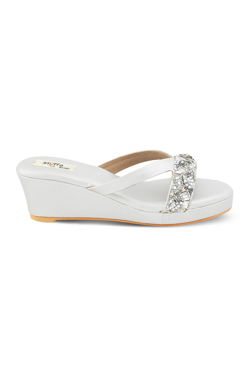 Crystal Low Wedge Champagne