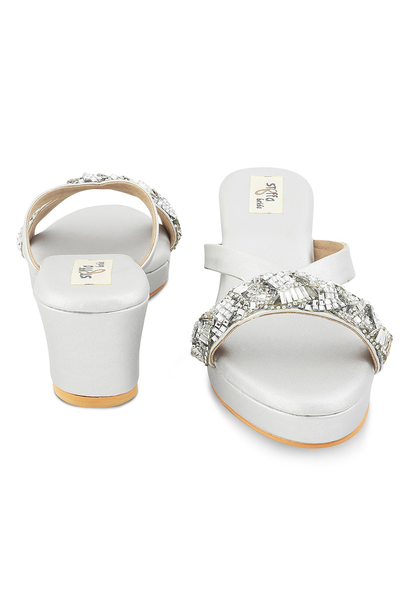 Crystal Low Wedge Champagne