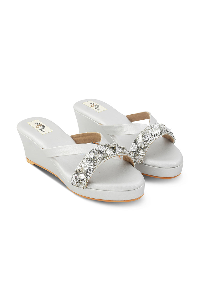 Crystal Low Wedge Champagne