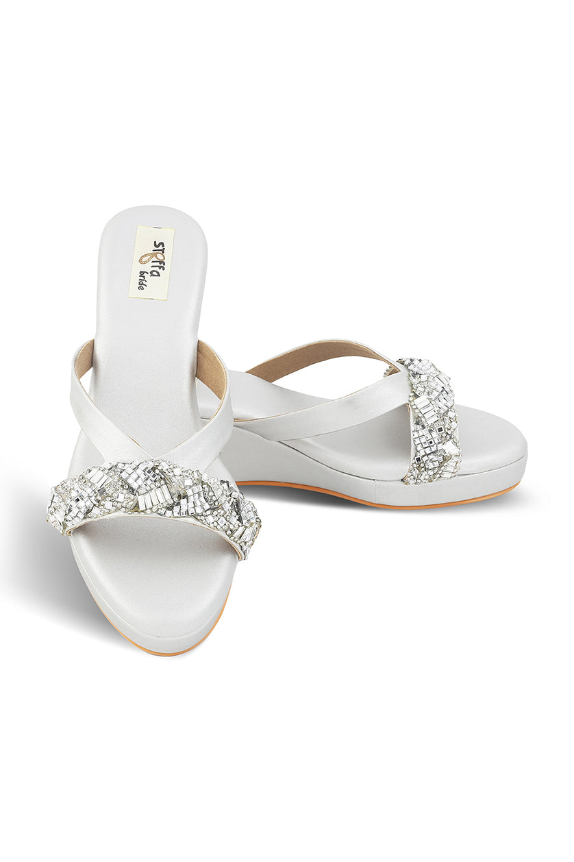 Crystal Low Wedge Champagne