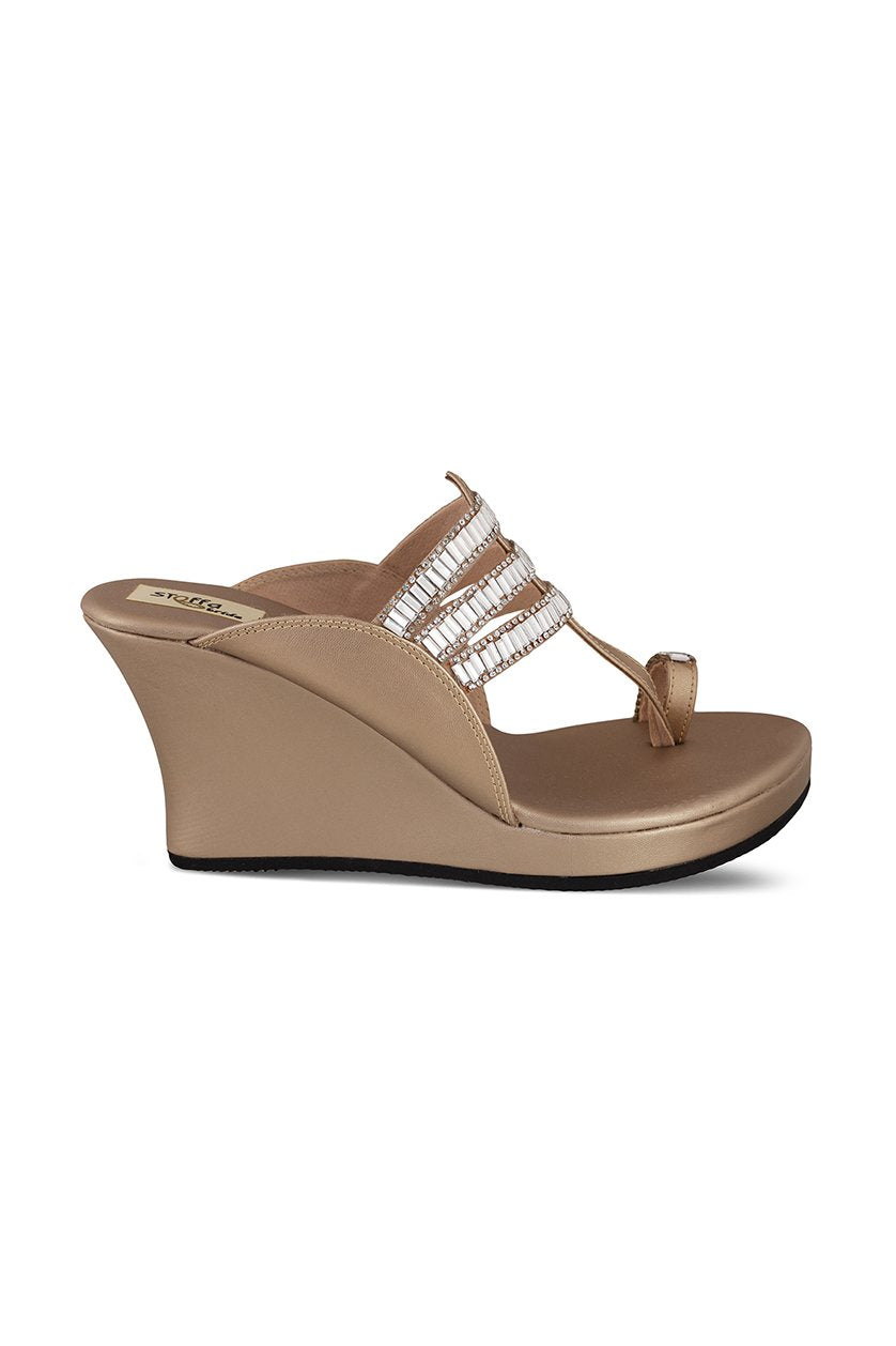 Crystal High K Wedge Champagne