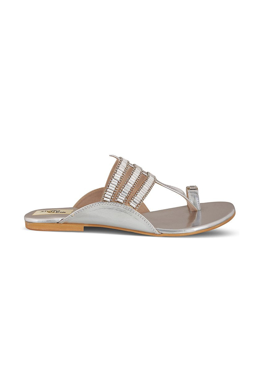 Crystal K Flats Silver