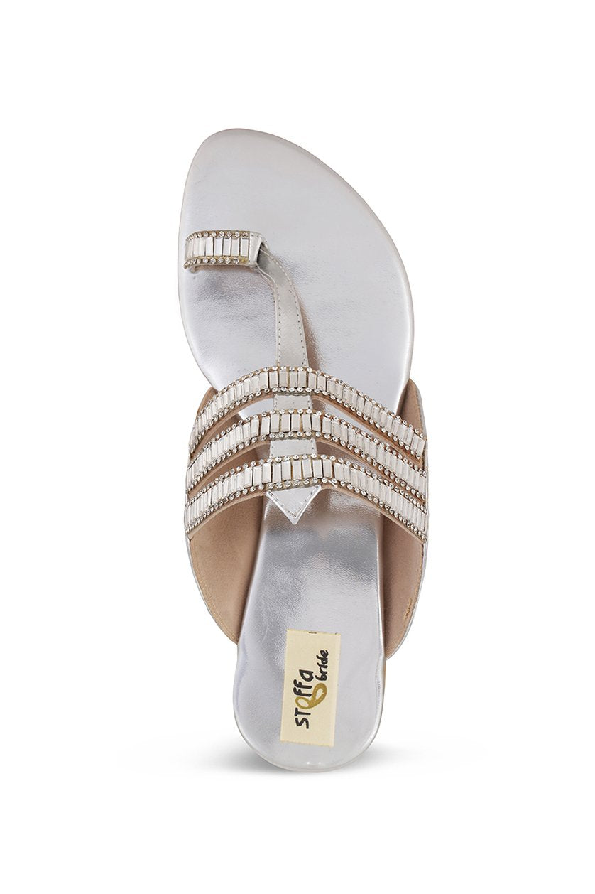 Crystal K Flats Silver
