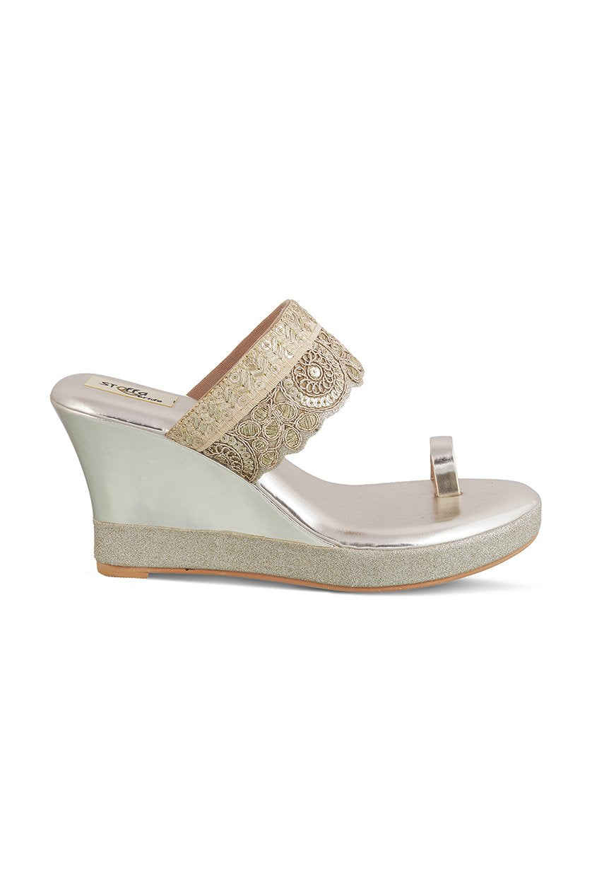 Bridal Border High Wedge - Rose Gold