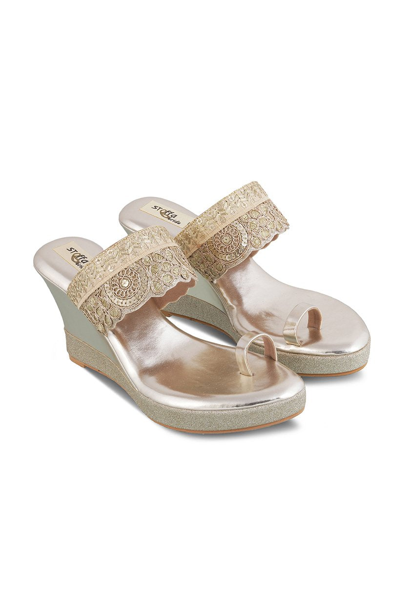 Bridal Border High Wedge - Rose Gold