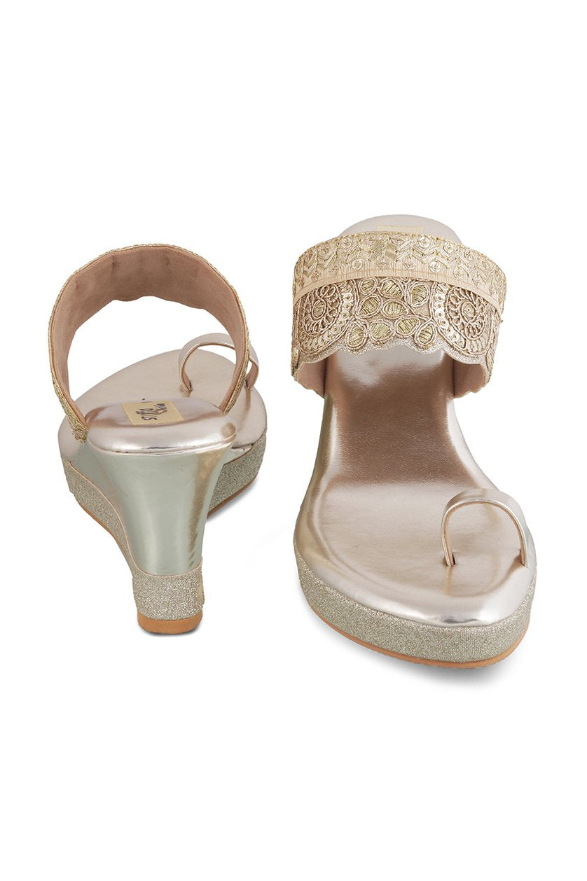 Bridal Border High Wedge - Rose Gold