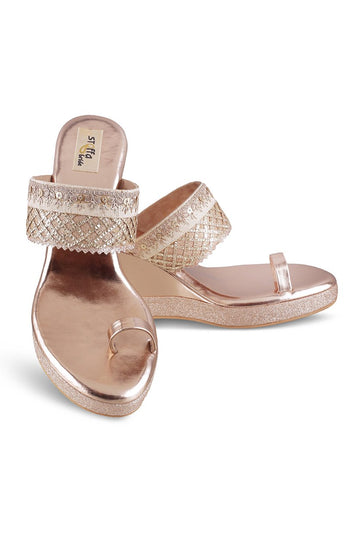 Bridal Border High Wedge - Rose Gold