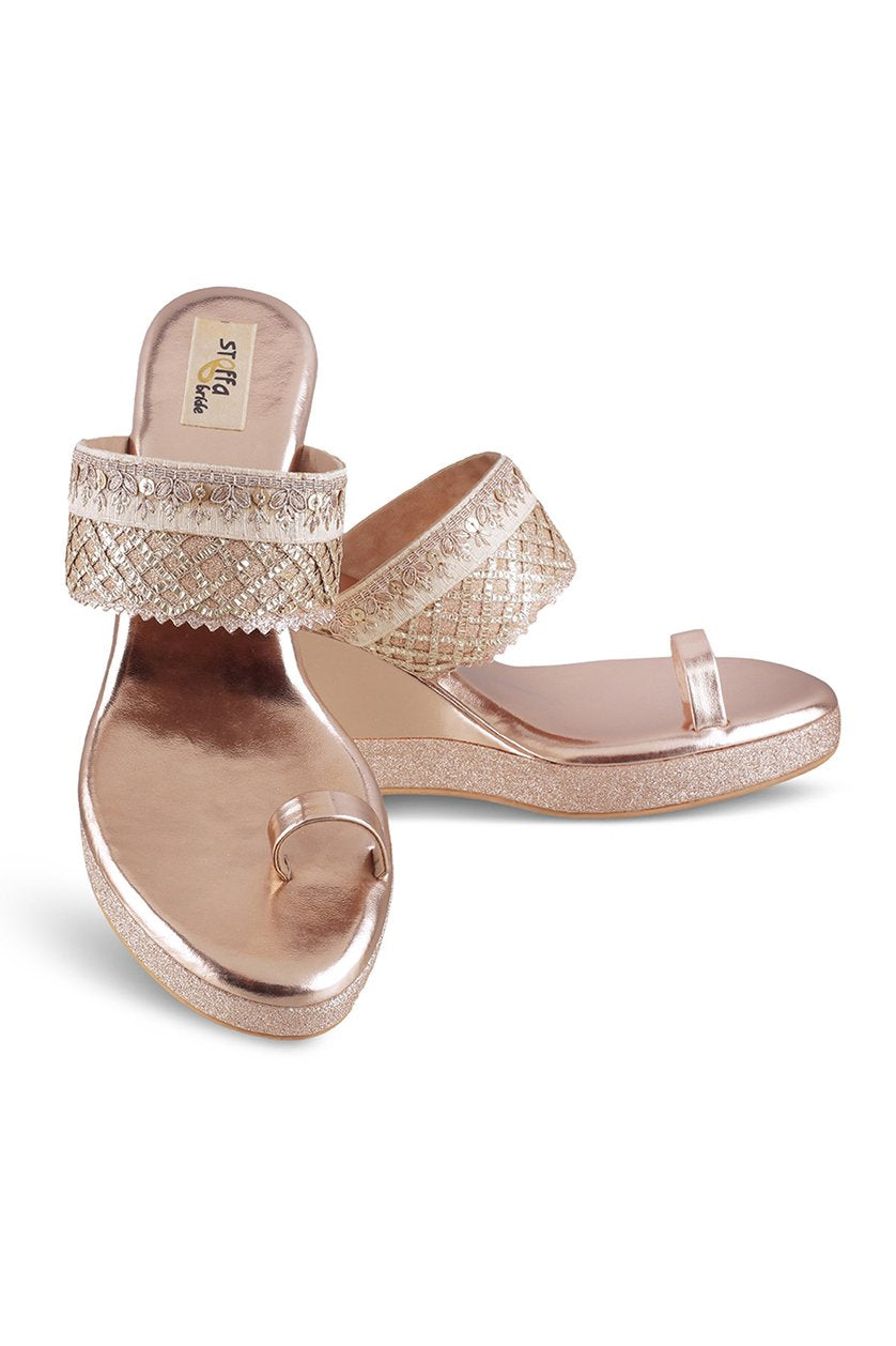 Bridal Border High Wedge - Rose Gold