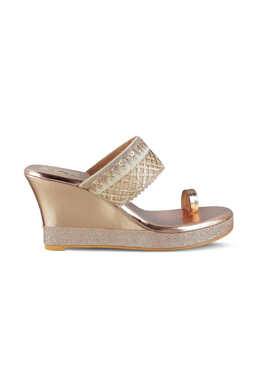 Bridal Border High Wedge - Rose Gold
