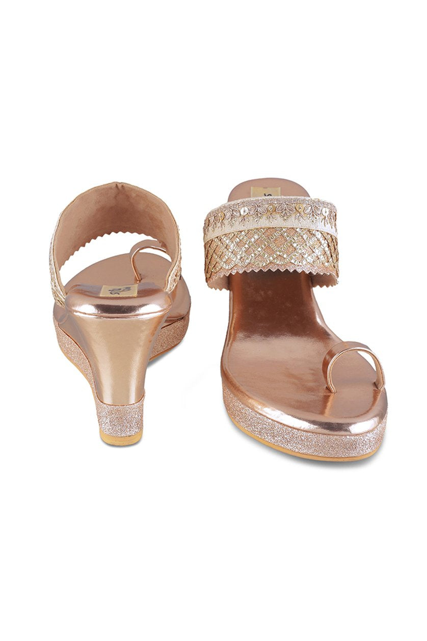 Bridal Border High Wedge - Rose Gold