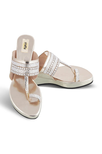 Crystal High K Wedge Light Gold