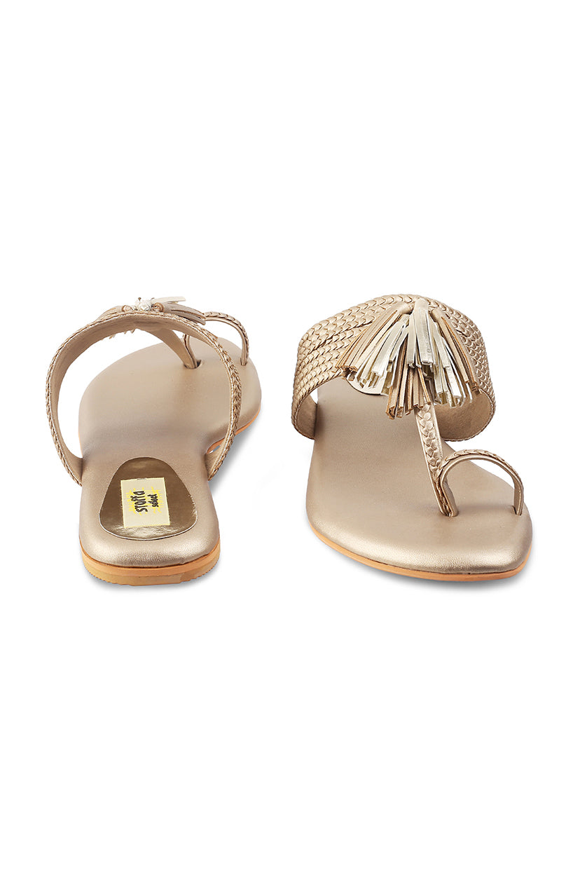 Tassel K Flats Silver