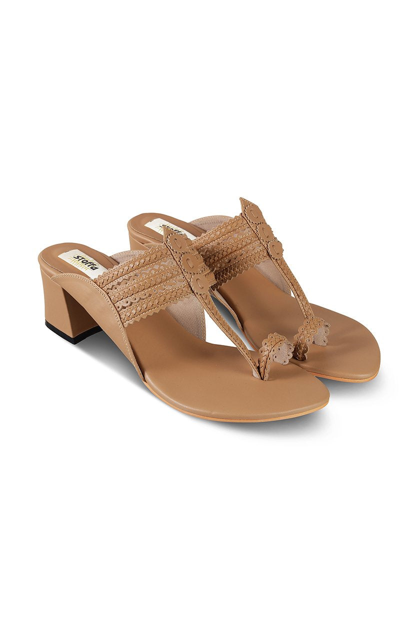 Classic K Block Heel - Champagne