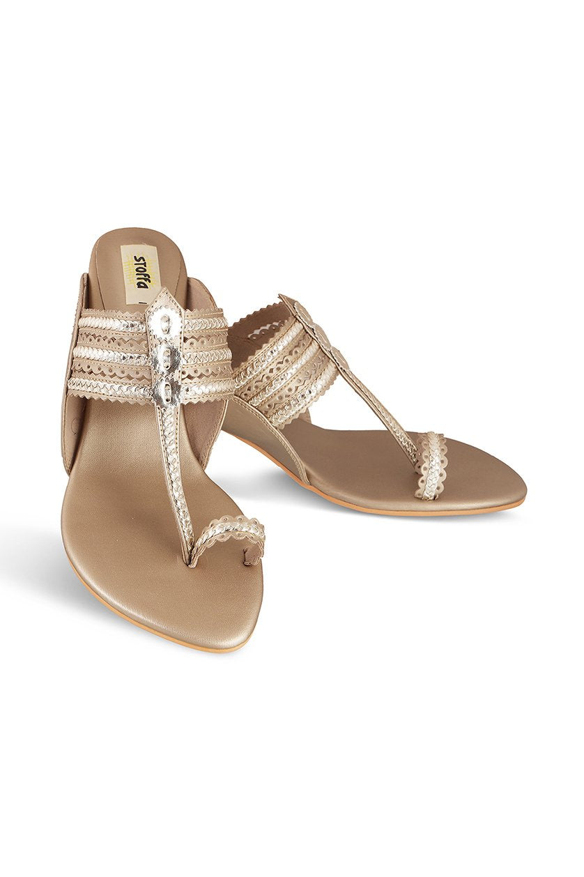 Classic K Block Heel - Champagne