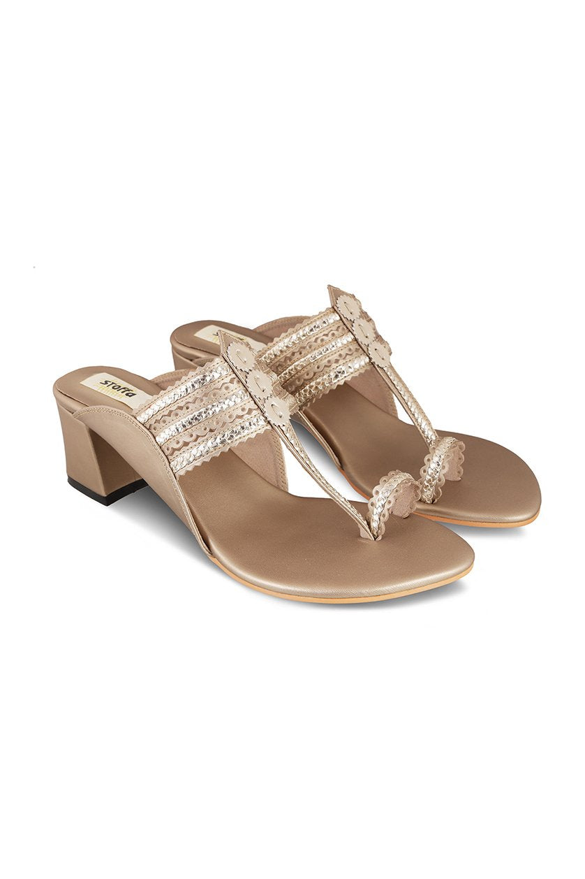 Classic K Block Heel Gold