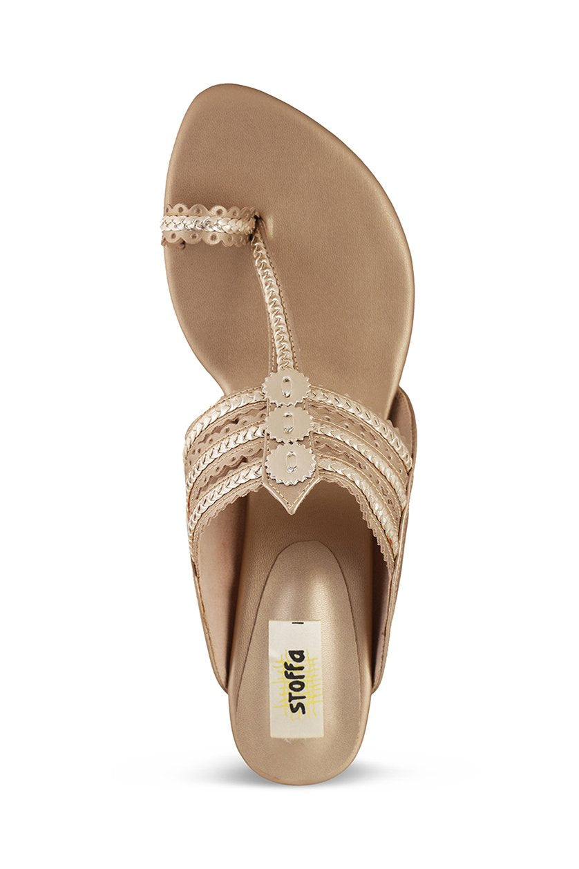 Classic K Block Heel - Champagne
