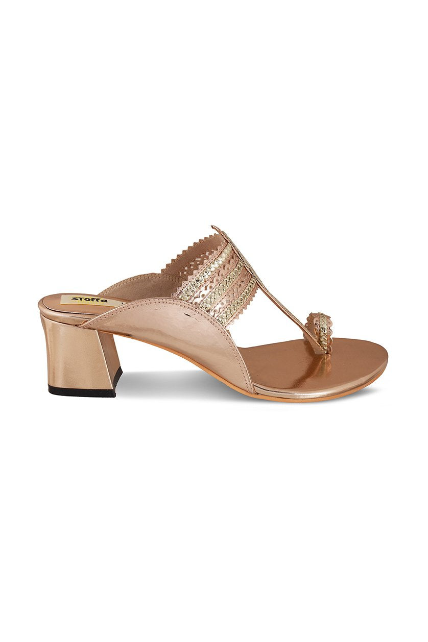 Classic K Block Heel Gold